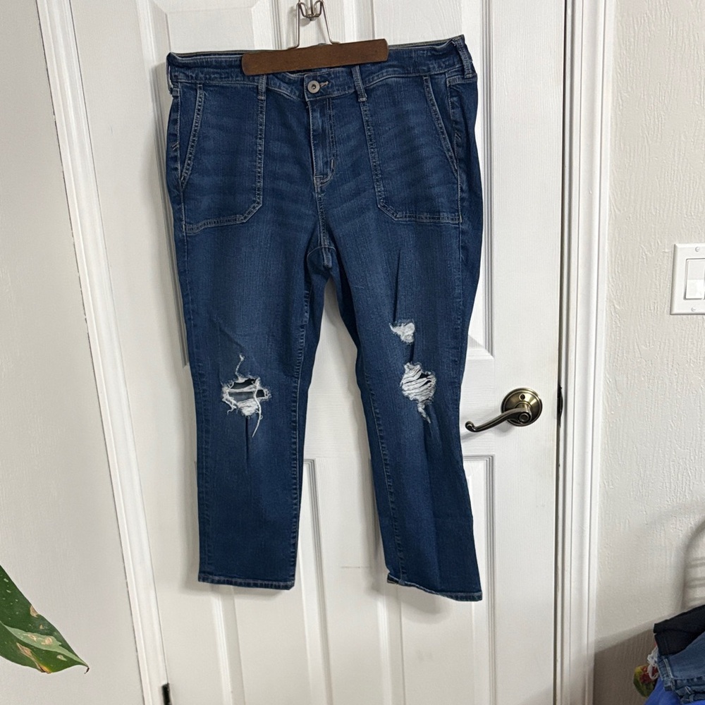 Torrid Blue Distressed Boyfriend Jeans